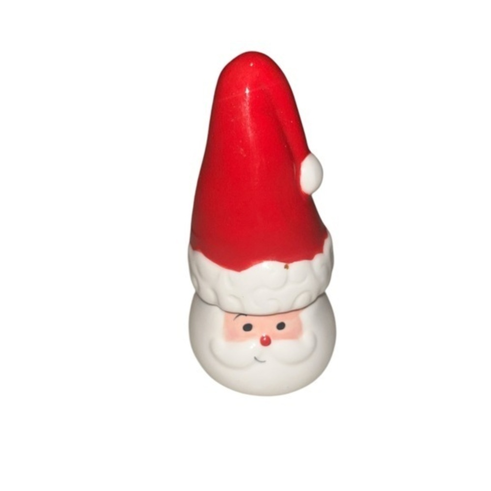 Department 56 Ceramic Santa Hat & Head Christmas Holiday Salt Pepper Shakers